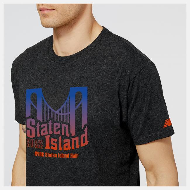 New Balance NYRR Staten Island Half Tryck T-shirt Herr Svarta | NB982WBT