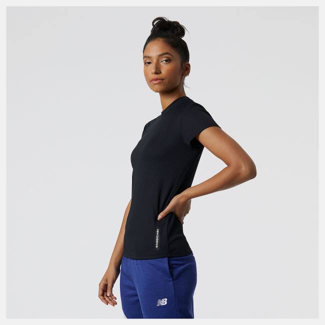 New Balance Perfect Rib Tee T-shirt Dam Svarta | NB359UTO