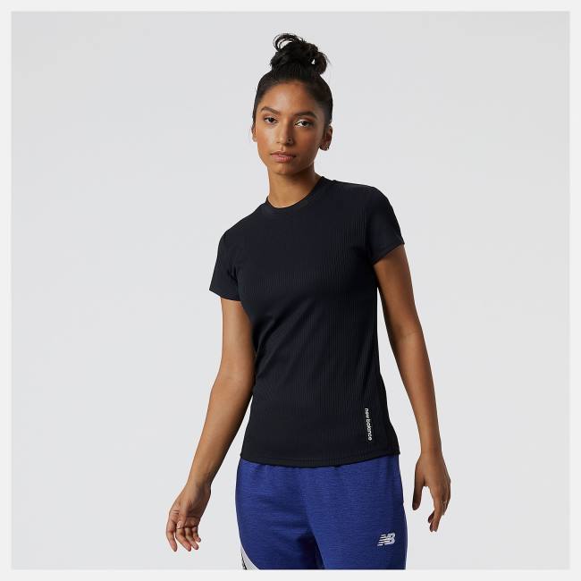 New Balance Perfect Rib Tee T-shirt Dam Svarta | NB359UTO