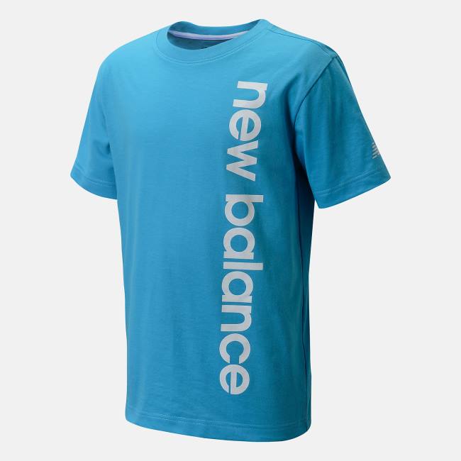 New Balance Performance Bomull Tee Boys T-shirt Barn Blå | NB829ZSB