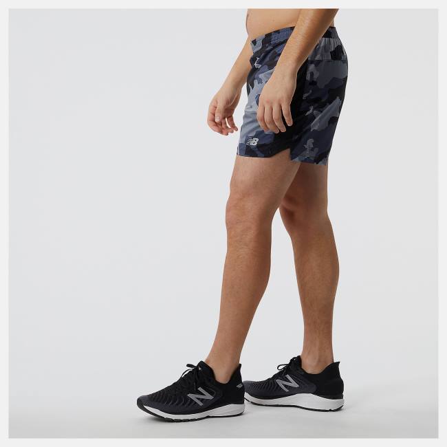 New Balance Printed Accelerate 5 inch Shorts Herr Marinblå | NB265JPR