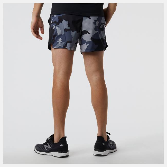 New Balance Printed Accelerate 5 inch Shorts Herr Marinblå | NB265JPR