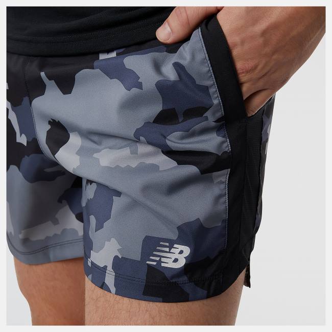 New Balance Printed Accelerate 5 inch Shorts Herr Marinblå | NB265JPR