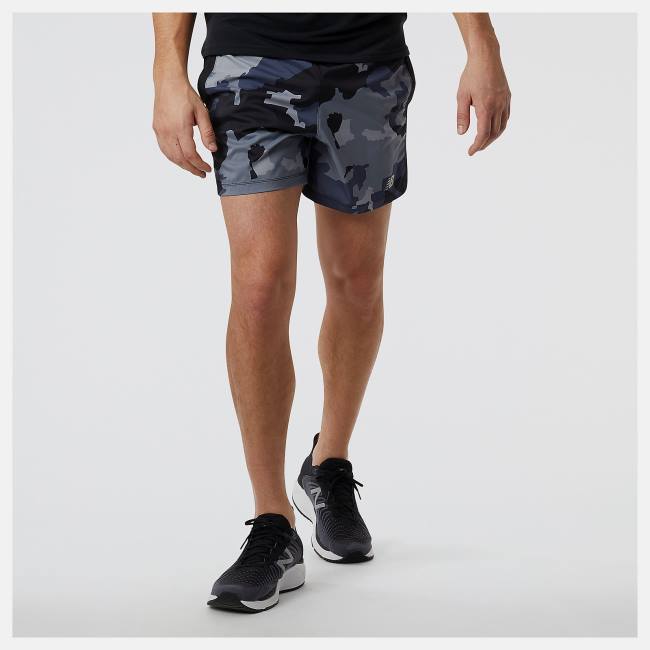 New Balance Printed Accelerate 5 inch Shorts Herr Marinblå | NB265JPR