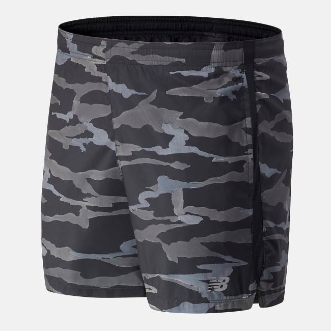 New Balance Printed Accelerate 5 inch Shorts Herr Svarta Grå | NB716NAJ