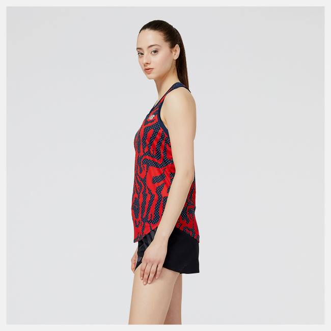 New Balance Printed Accelerate Tank T-shirt Dam Röda | NB271FGO