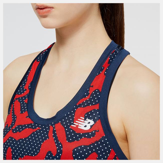 New Balance Printed Accelerate Tank T-shirt Dam Röda | NB271FGO