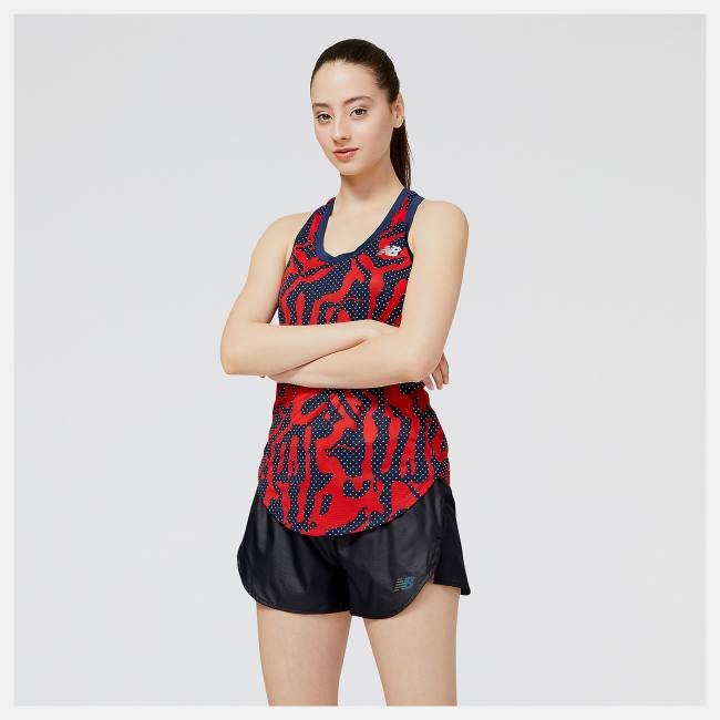 New Balance Printed Accelerate Tank T-shirt Dam Röda | NB271FGO