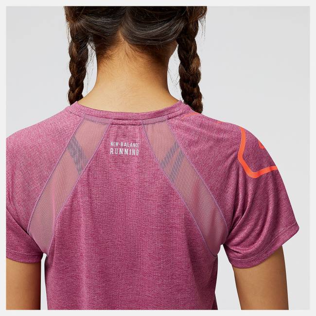 New Balance Printed Impact Run Korta Sleeve T-shirt Dam Rosa | NB178OZK