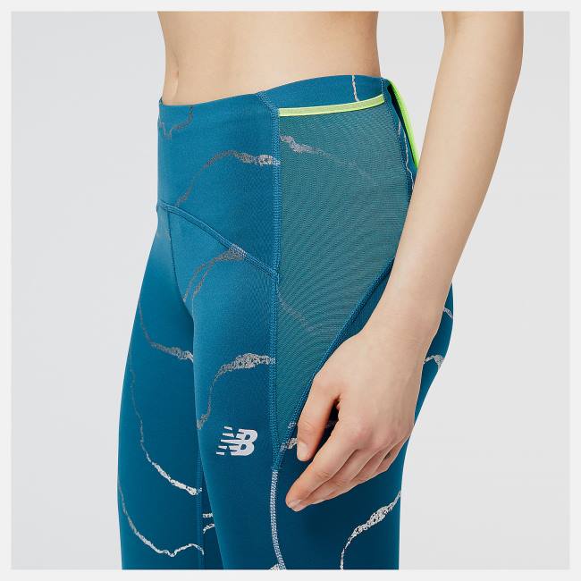 New Balance Printed Impact Run Tight Leggings Dam Blå | NB091TPU