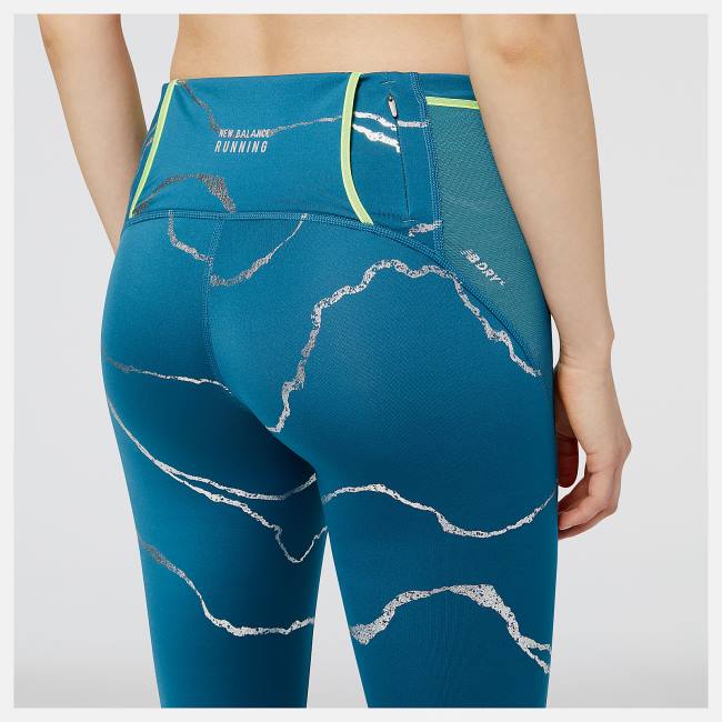 New Balance Printed Impact Run Tight Leggings Dam Blå | NB091TPU