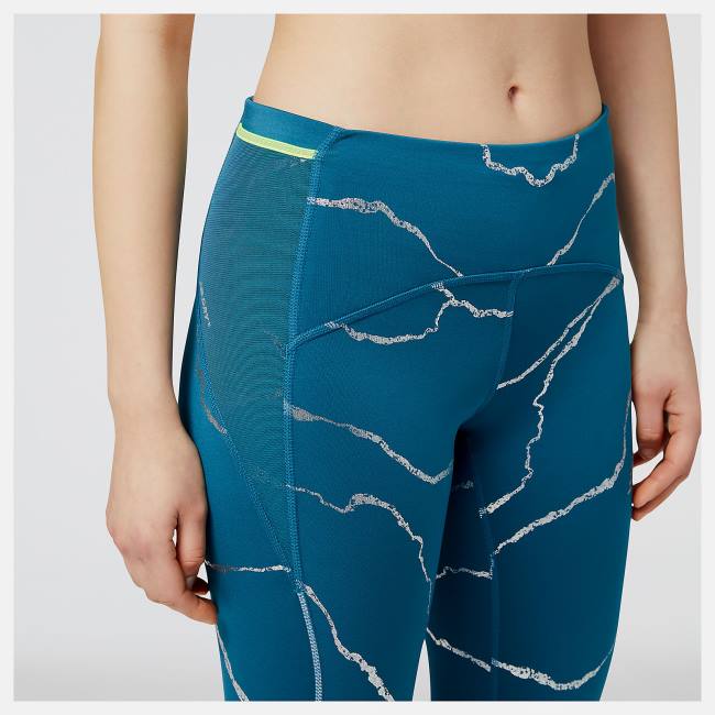 New Balance Printed Impact Run Tight Leggings Dam Blå | NB091TPU