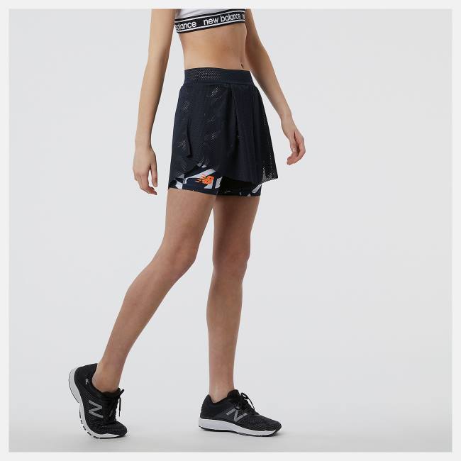 New Balance Printed Tournament Mesh Shorts Dam Svarta | NB153IJW