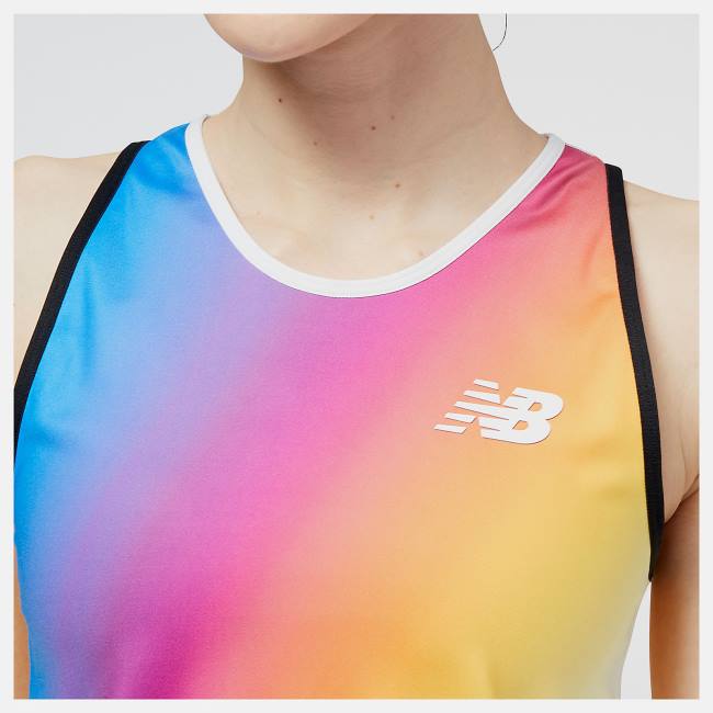 New Balance Printed Tournament V-Neck Tank T-shirt Dam Blå | NB105RTG