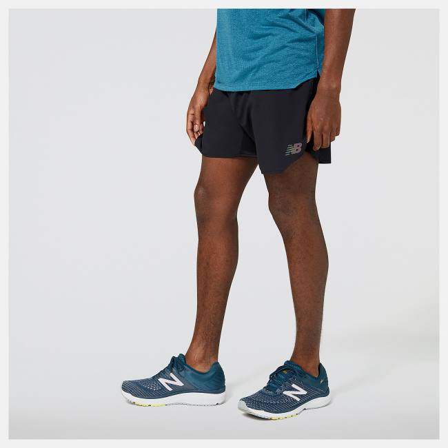 New Balance Q Speed 7 Inch No Liner Shorts Herr Svarta | NB063ELR