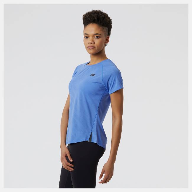 New Balance Q Speed Jacquard Korta Sleeve T-shirt Dam Blå | NB419QCS