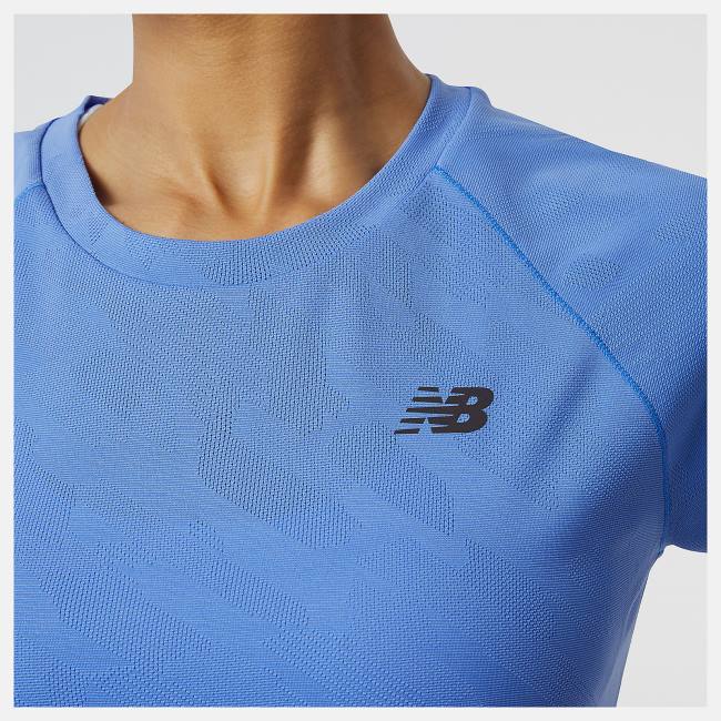 New Balance Q Speed Jacquard Korta Sleeve T-shirt Dam Blå | NB419QCS