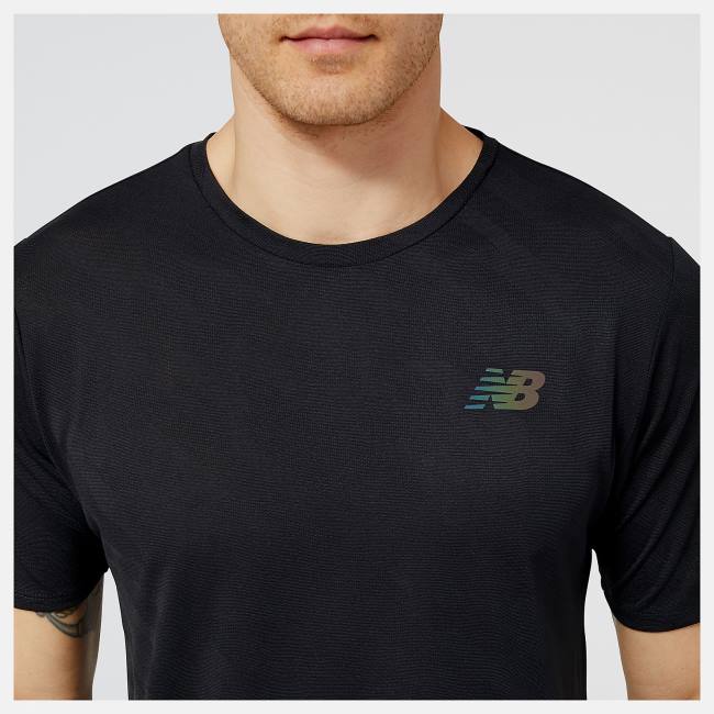 New Balance Q Speed Jacquard Korta Sleeve T-shirt Herr Svarta | NB617WAG