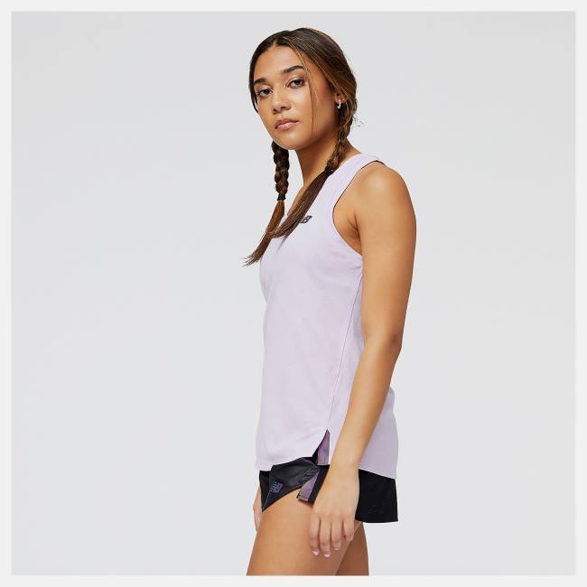 New Balance Q Speed Jacquard Tank T-shirt Dam Lila | NB645SMJ