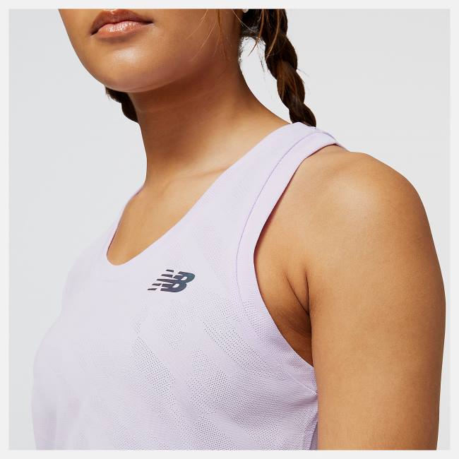 New Balance Q Speed Jacquard Tank T-shirt Dam Lila | NB645SMJ