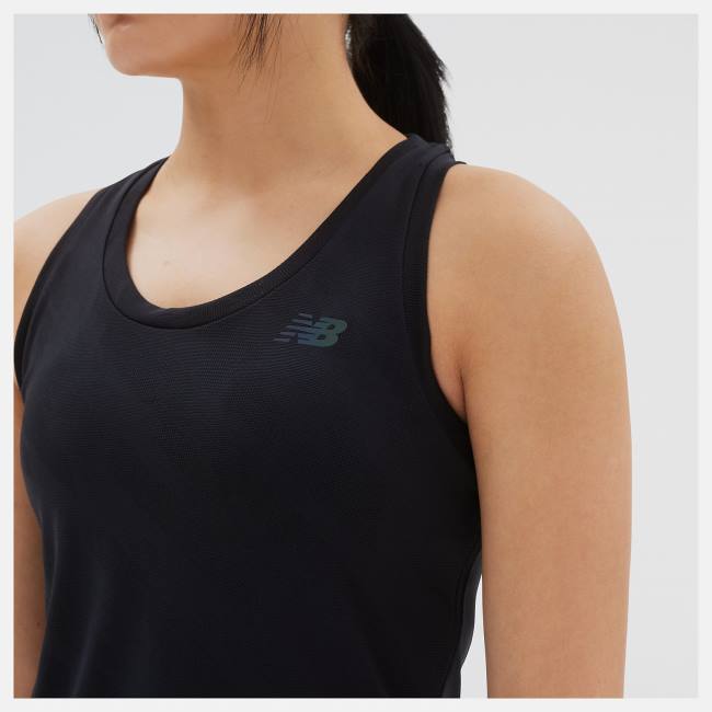 New Balance Q Speed Jacquard Tank T-shirt Dam Svarta | NB960YPK