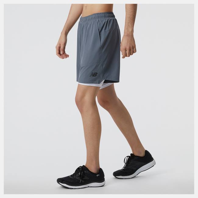 New Balance R.W.Tech 7 Inch 2-in-1 Shorts Herr Grå | NB283LHB