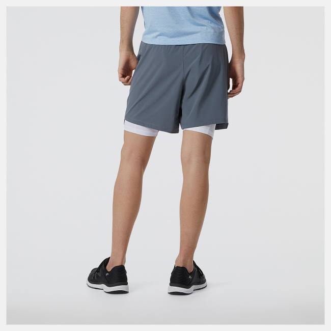 New Balance R.W.Tech 7 Inch 2-in-1 Shorts Herr Grå | NB283LHB