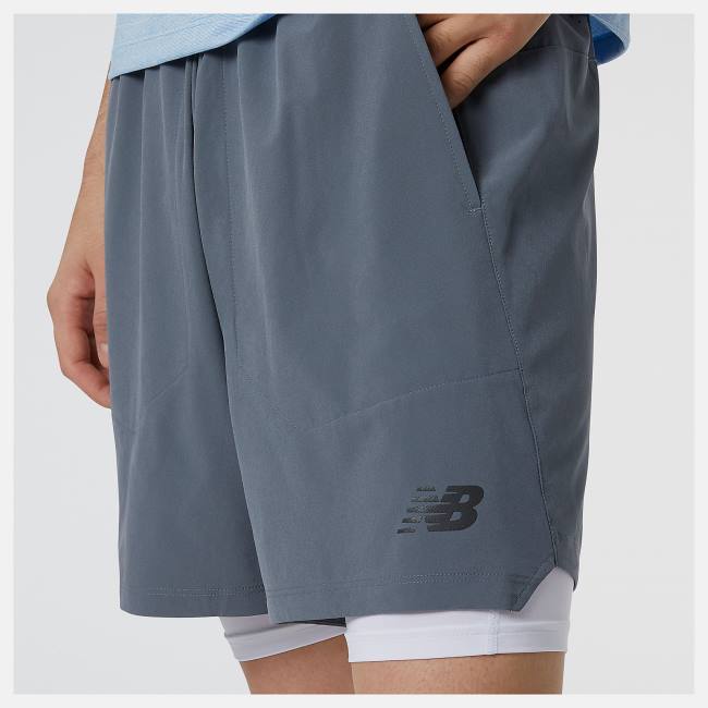 New Balance R.W.Tech 7 Inch 2-in-1 Shorts Herr Grå | NB283LHB