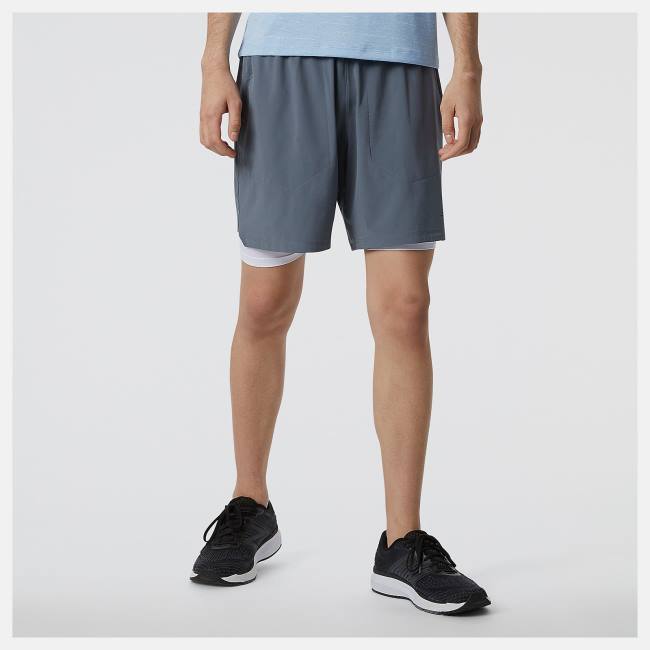 New Balance R.W.Tech 7 Inch 2-in-1 Shorts Herr Grå | NB283LHB