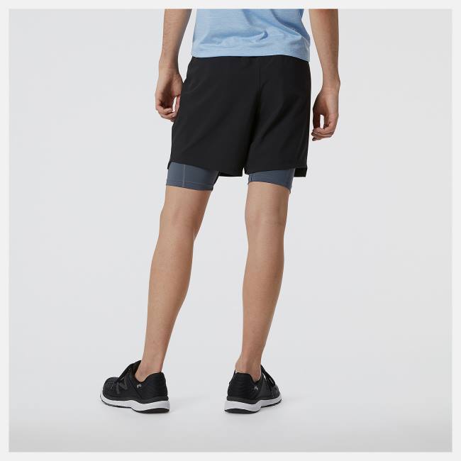 New Balance R.W.Tech 7 Inch 2-in-1 Shorts Herr Svarta | NB396GKL