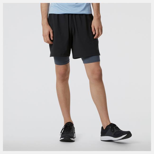 New Balance R.W.Tech 7 Inch 2-in-1 Shorts Herr Svarta | NB396GKL