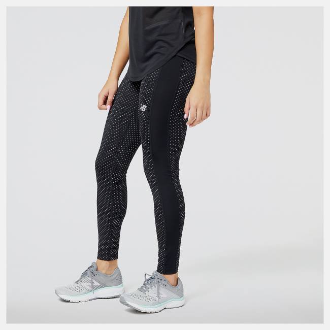 New Balance Reflective Print Accelerate Tight Leggings Dam Svarta | NB982MBA