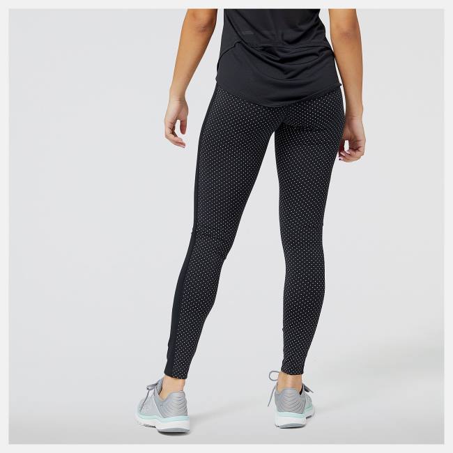 New Balance Reflective Print Accelerate Tight Leggings Dam Svarta | NB982MBA