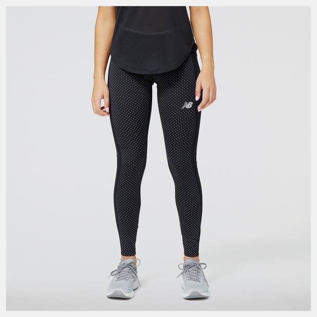 New Balance Reflective Print Accelerate Tight Leggings Dam Svarta | NB982MBA