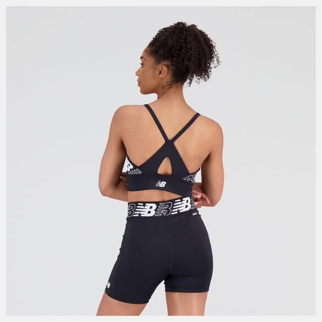 New Balance Relentless Crop Bra Sport Bh Dam Svarta | NB234YZO