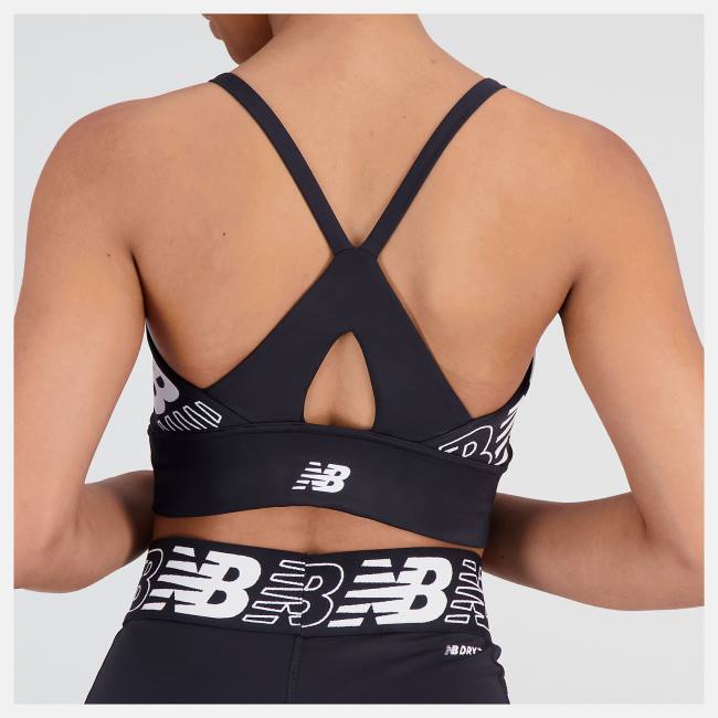 New Balance Relentless Crop Bra Sport Bh Dam Svarta | NB234YZO