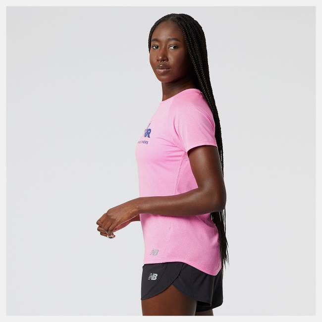 New Balance Run For Life Impact Run Tryck Korta Sleeve T-shirt Dam Rosa | NB276XGS