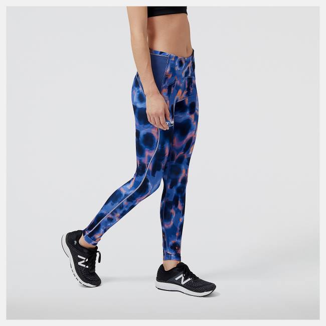 New Balance Run For Life Printed Impact Run Tight Leggings Dam Blå | NB041YSP