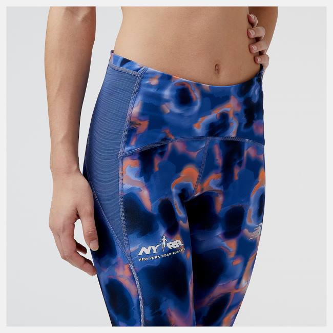 New Balance Run For Life Printed Impact Run Tight Leggings Dam Blå | NB041YSP