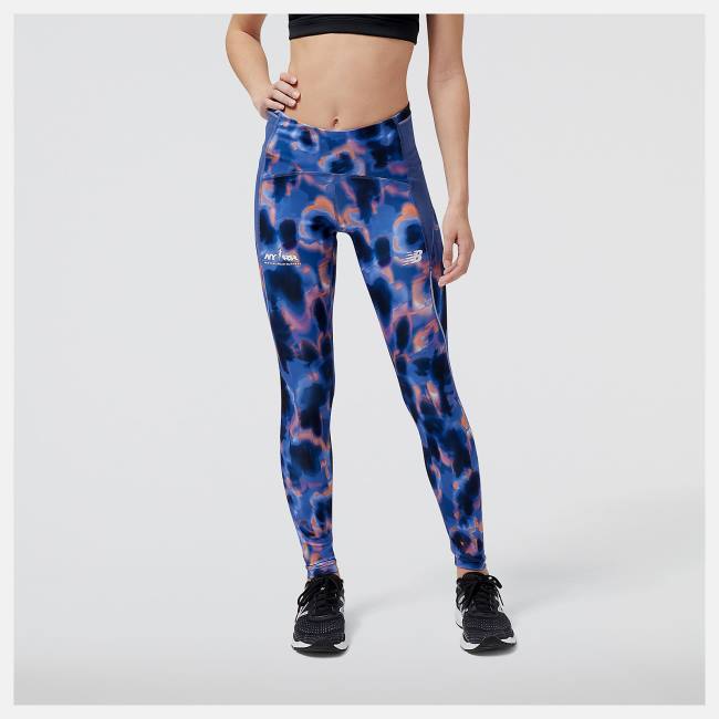 New Balance Run For Life Printed Impact Run Tight Leggings Dam Blå | NB041YSP