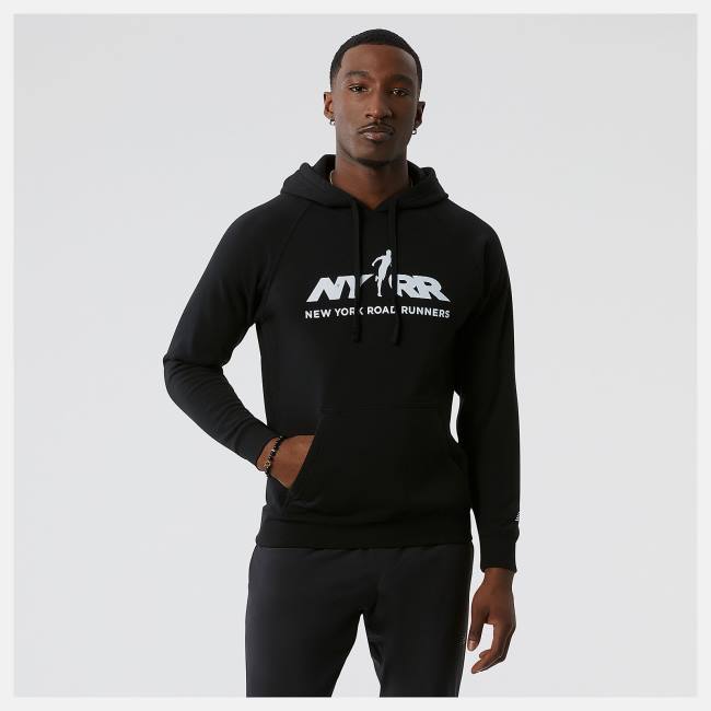 New Balance Run For Life Tryck Hoodie Herr Svarta | NB293CFL