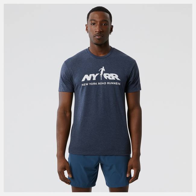 New Balance Run For Life Tryck Korta Sleeve T-shirt Herr Marinblå | NB106JLY