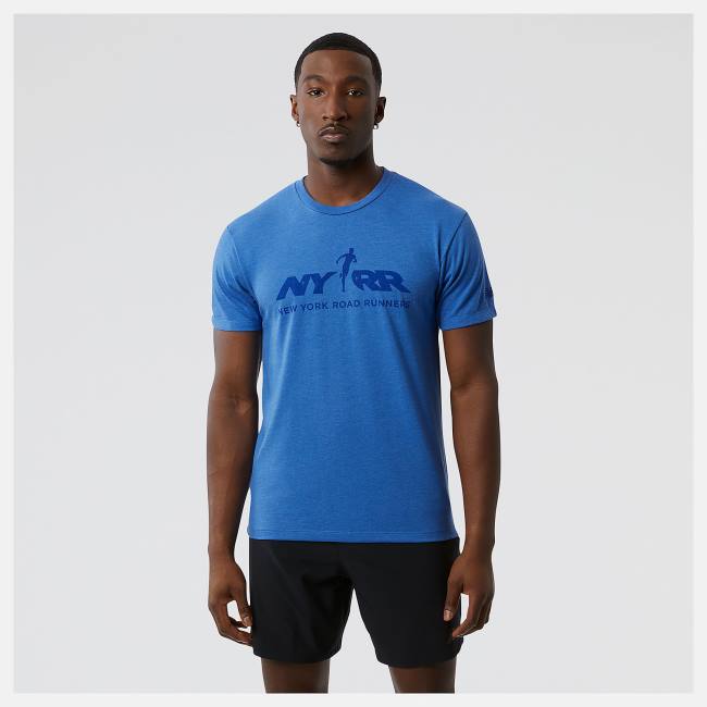 New Balance Run For Life Tryck Korta Sleeve T-shirt Herr Kungsblått | NB142AZP