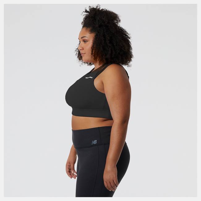 New Balance Shape Shield Crop Bra Sport Bh Dam Svarta | NB031YKG