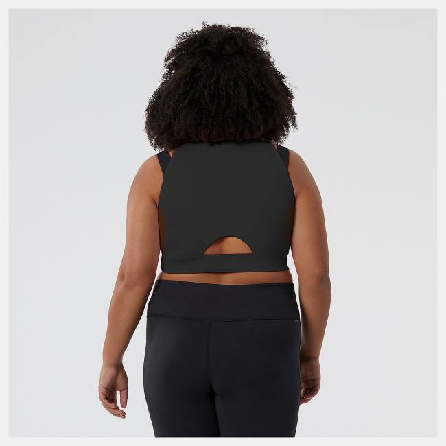 New Balance Shape Shield Crop Bra Sport Bh Dam Svarta | NB031YKG