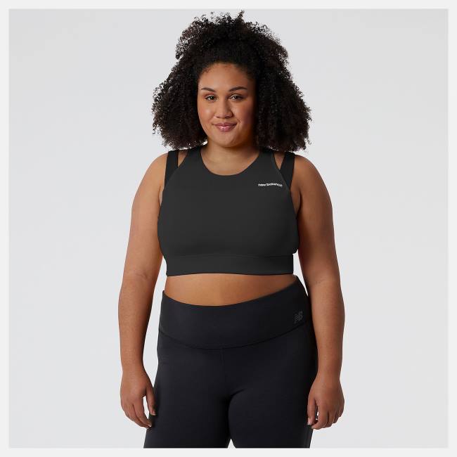 New Balance Shape Shield Crop Bra Sport Bh Dam Svarta | NB031YKG