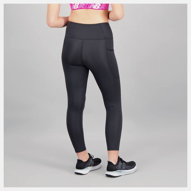 New Balance Shape Shield High Rise Pocket Crop Leggings Dam Svarta | NB475JBM