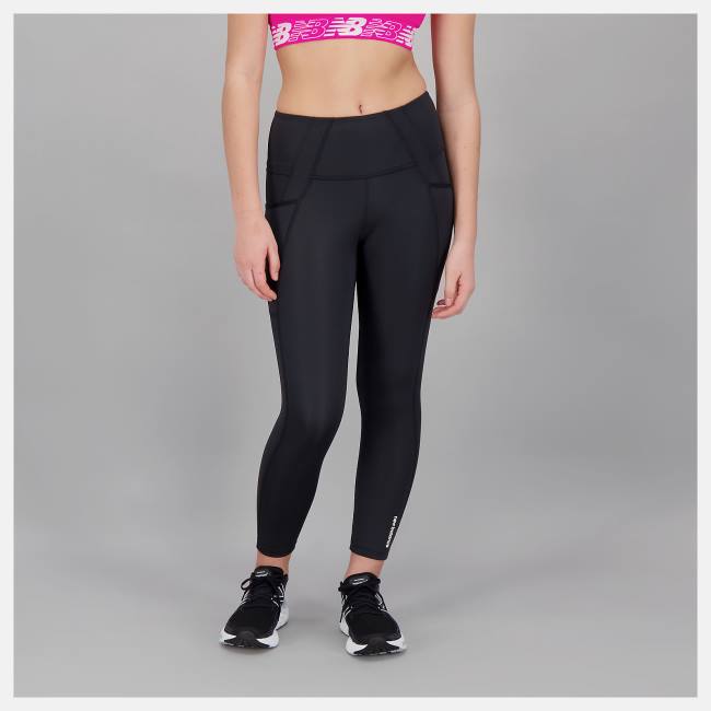 New Balance Shape Shield High Rise Pocket Crop Leggings Dam Svarta | NB475JBM