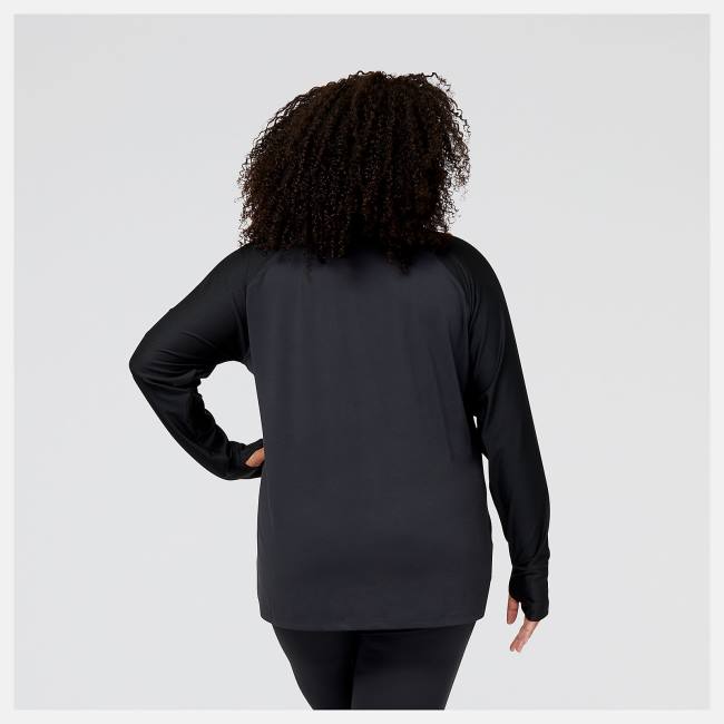 New Balance Shape Shield Long Sleeve T-shirt Dam Svarta | NB709JTD