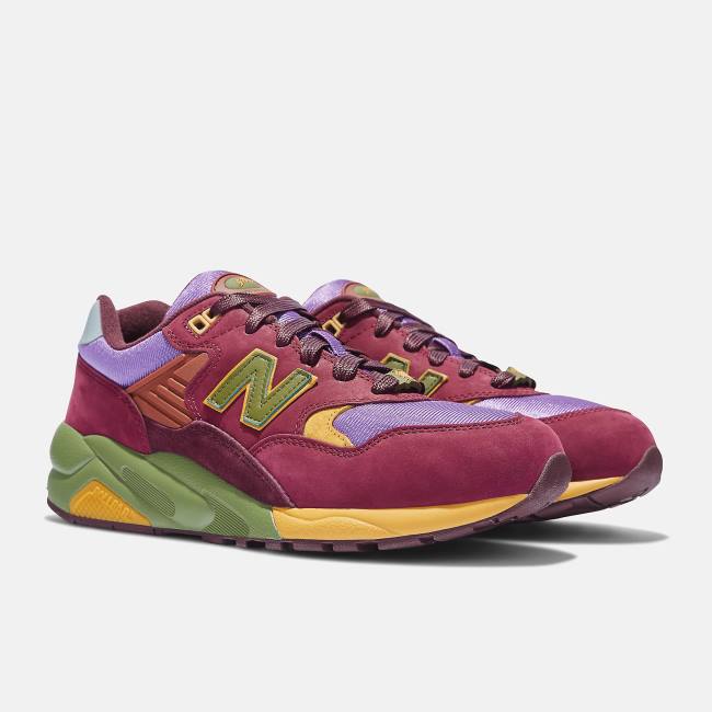 New Balance Stray Rats x 580 Sneakers Dam Vinröda Lila | NB042RLB